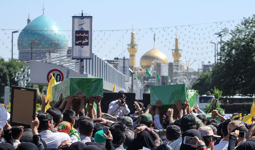 تشیع پیکر 5 شهید مدافع  حرم در مشهد